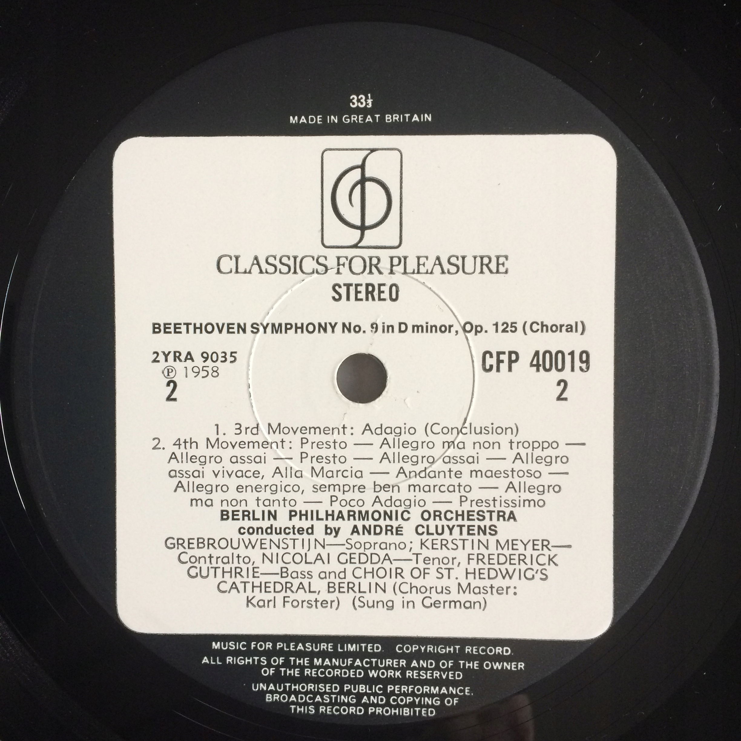 Beethoven - Symphony No.9 In D Minor - „Choral” LP Nośnik Winyl