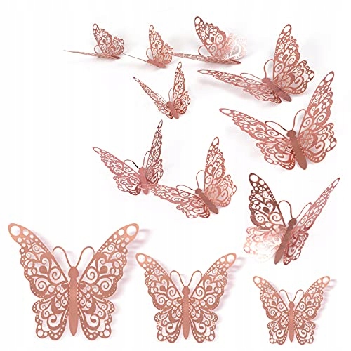 

Motyle Rose Gold połyskujące dodatek girlandy 12