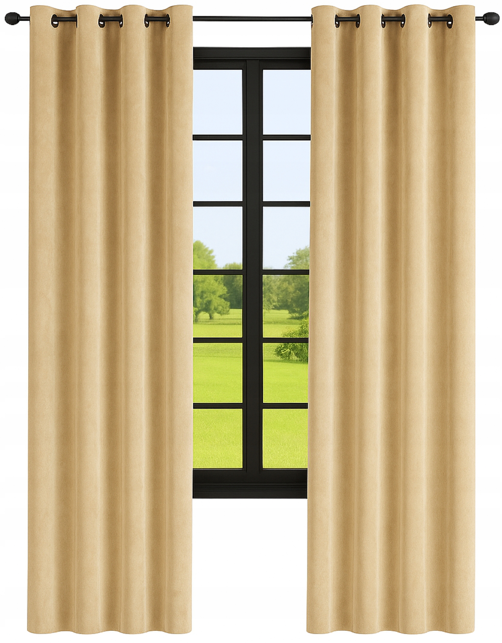 Elegantní velurové záclony 140x270 Na Průchodkách Záclony Velur Béžové