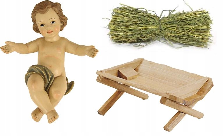 

Zestaw 'Dzieciątko Jezus Żłóbek Sianko' 11cm