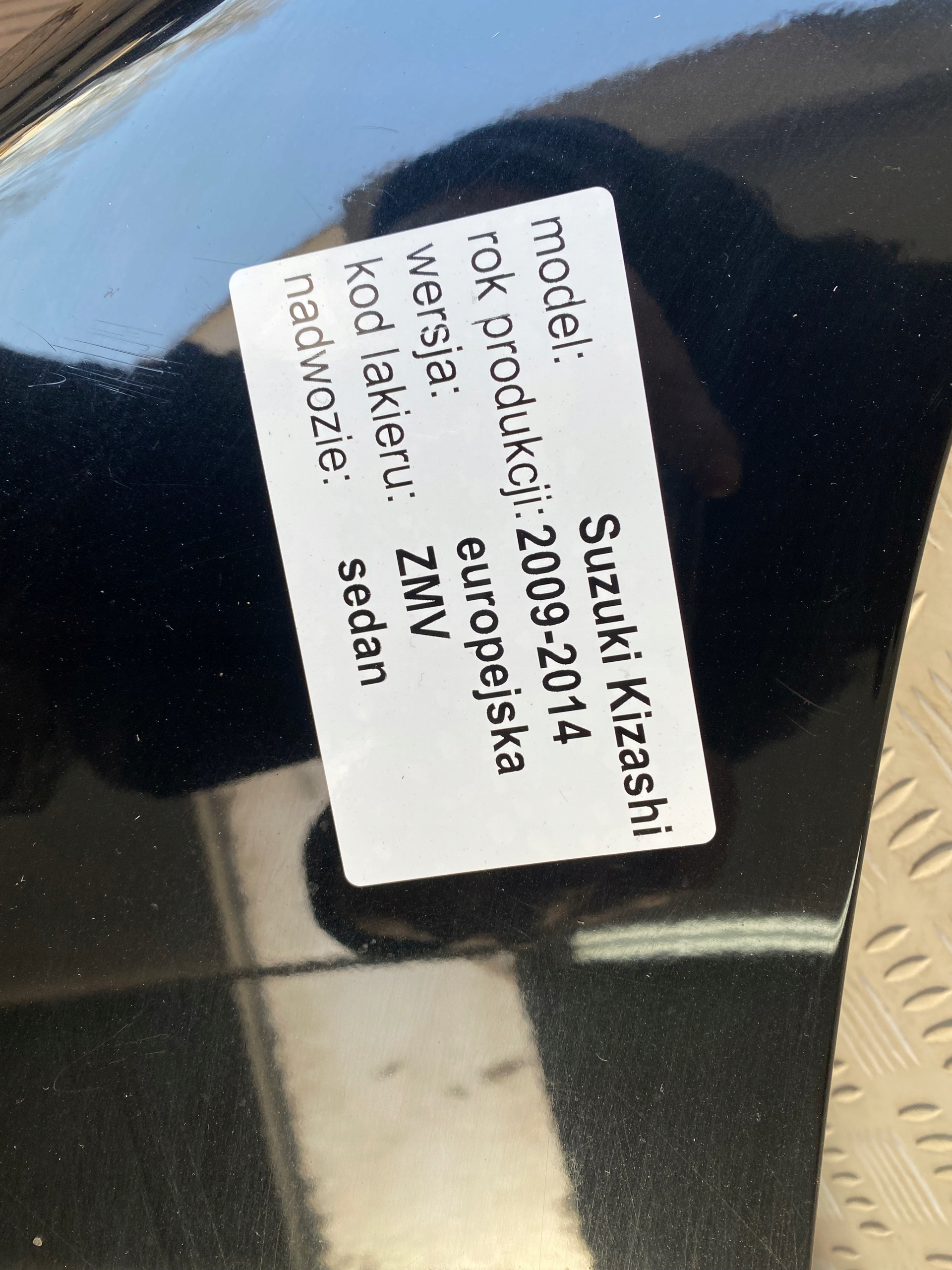SUZUKI KIZASHI 09-14 boot doors boot + LOTKA colour ZMV original