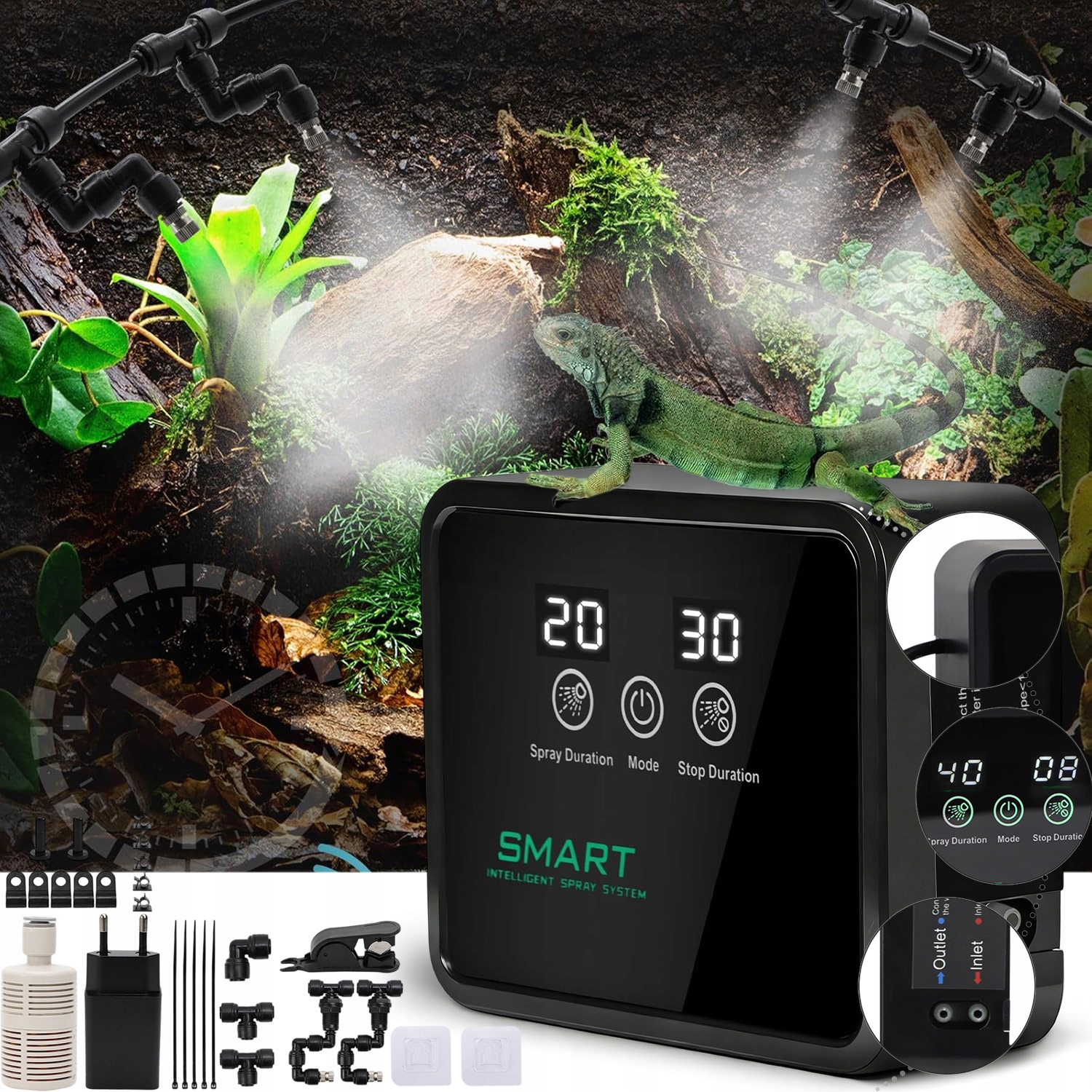 Levně Systém Mlhy Smart Systém Inteligentní Stříkací Systém 3 Režimy S Časovačem