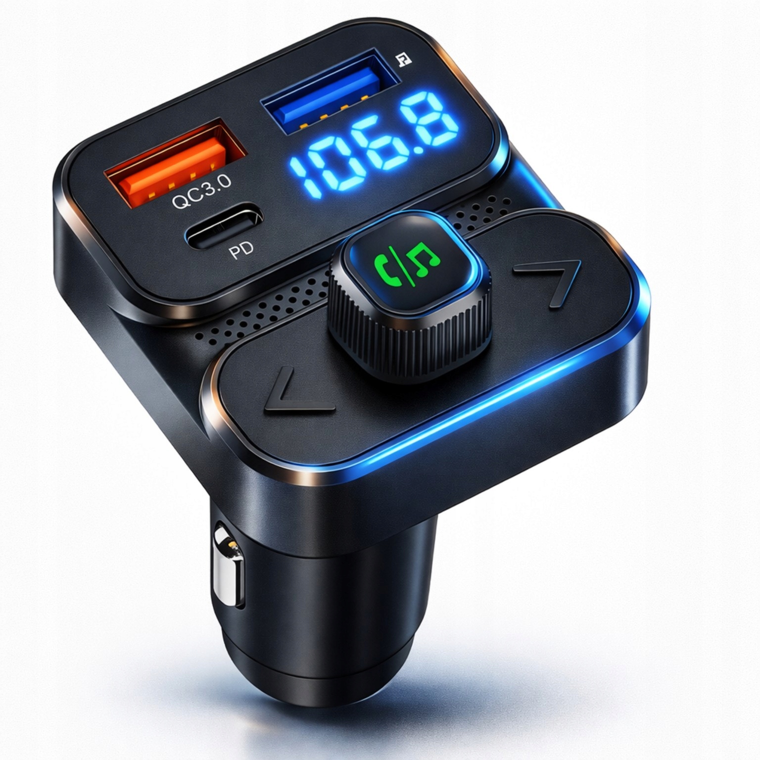 Fm Vysílač Bluetooth 5.3 Drmz Rychlá Nabíječka QC3.0 Pd 36W Usb Usb-c