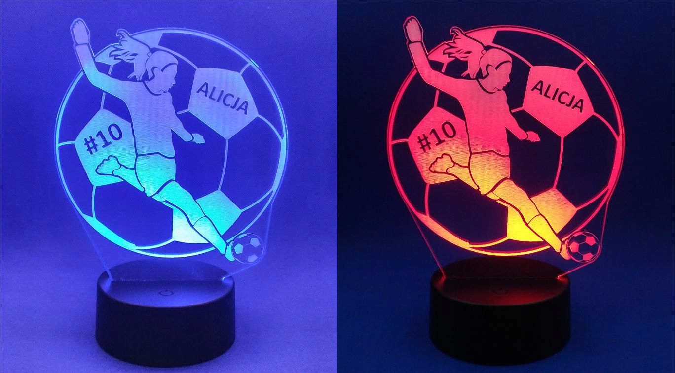 LAMPKA NOCNA 3D LED PIŁKARKA + IMIĘ PIŁKA NOŻNA Marka MS