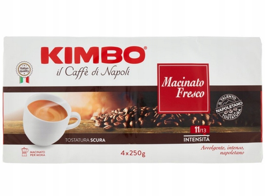 Sprowadzona bezpośrednio z Włoch Kimbo macinato Fresco Kawa mielona 4x250g