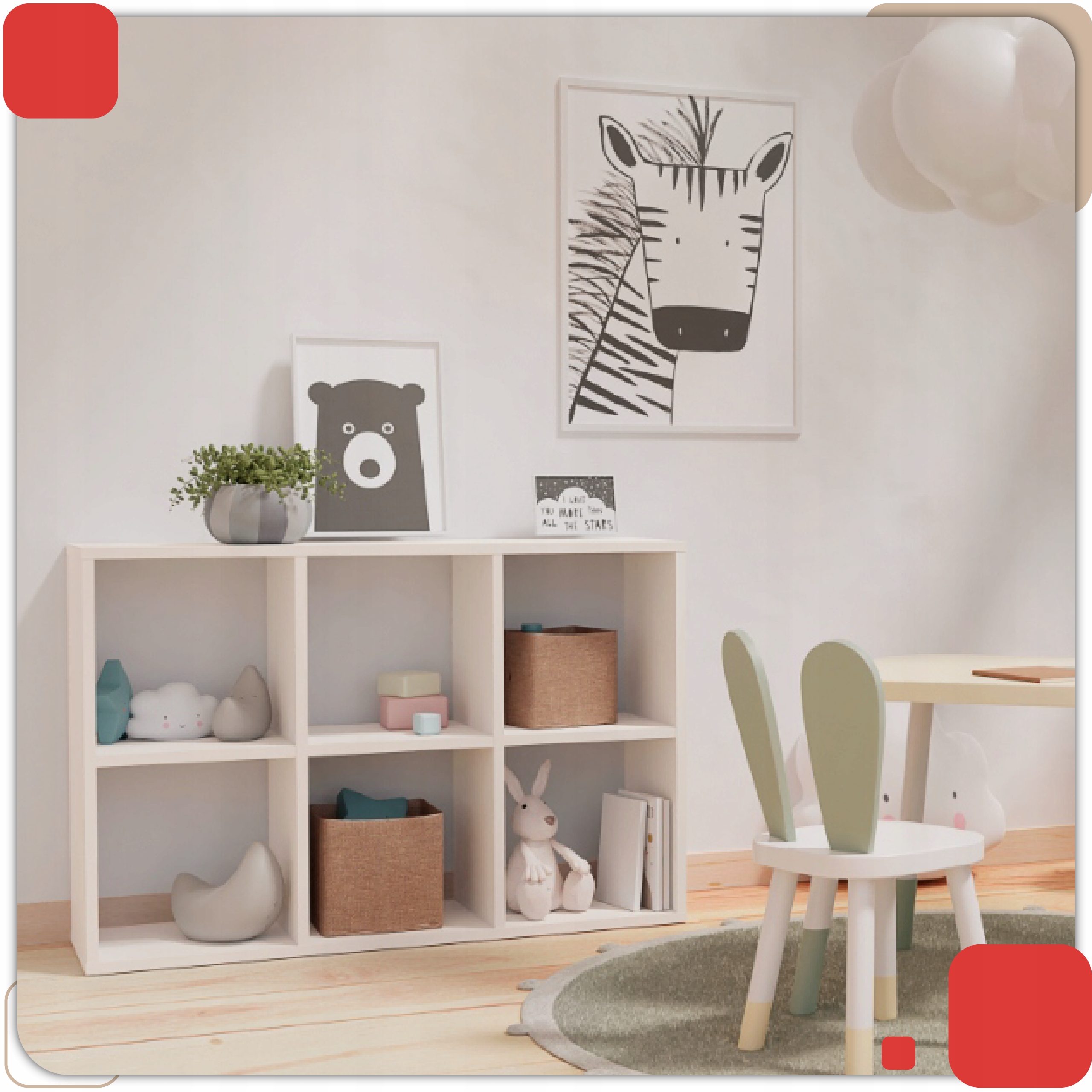 Regał Otwarty 2x3 KALAX KOSTKA IKEA BIAŁY Książki BIUROWY Segregatory Kolekcja Luis