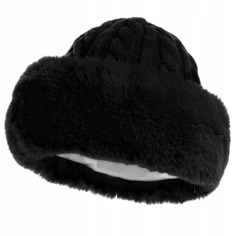 CZAPKA DAMSKA ZIMOWA STYLOWA MODNA ELEGANCKA CIEPŁA , SZTUCZNE FUTERKO Cd7