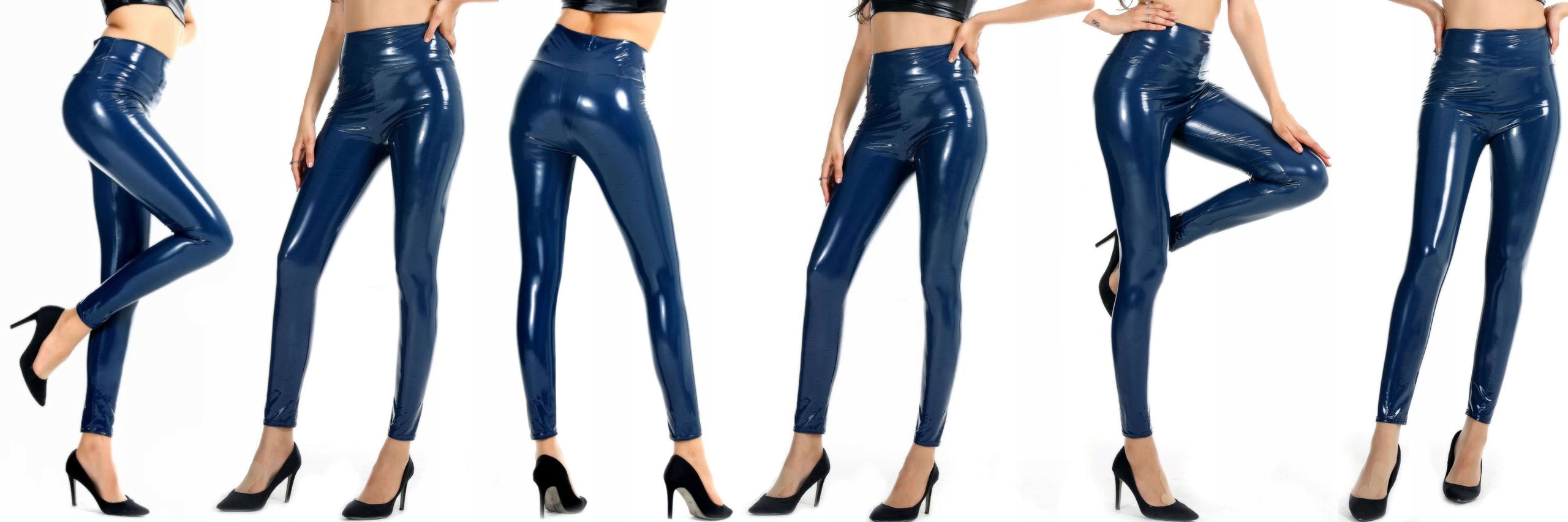 LEGGINSY WINYLOWE GETRY WINYL SPODNIE RURKI LATEKS Szerokość w biodrach 49 cm