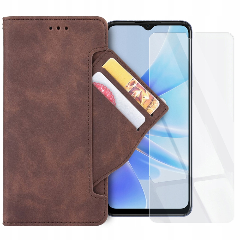 

Etui Skórzane Portfel Do Oppo A17 Szkło 9H