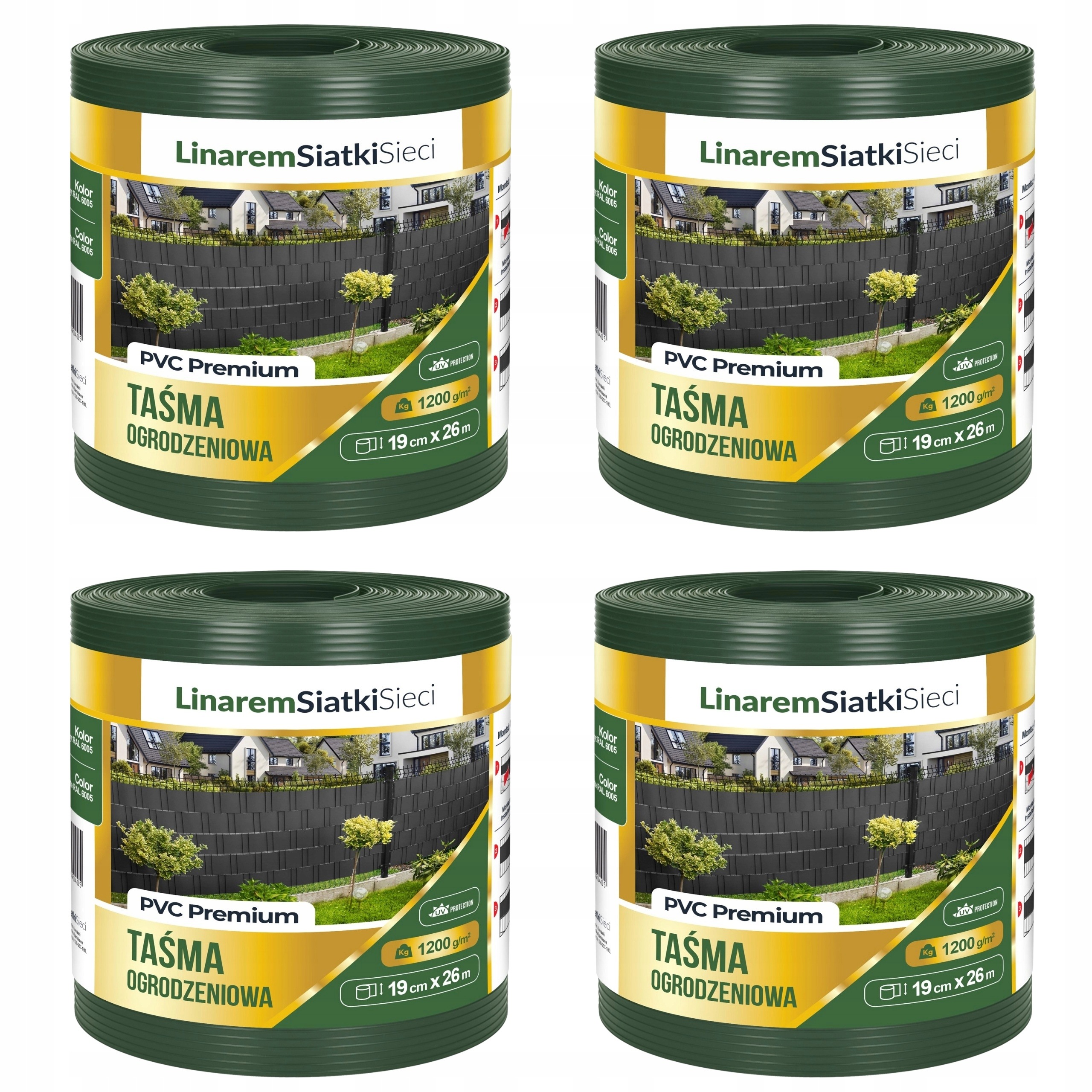 Stínící Panelové Pásy 1200g Zelená Pro Panelové Oplocení 19cmx26m x4