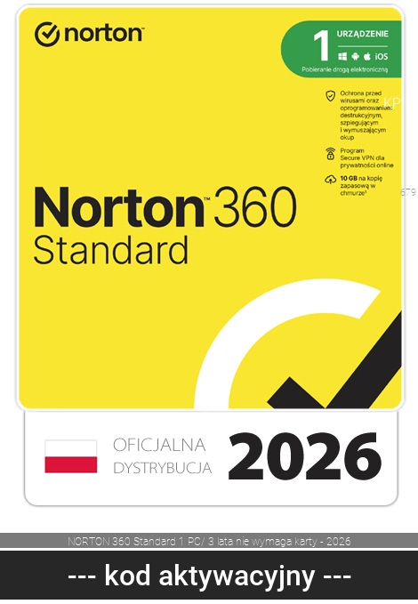 Antywirus Norton 360 Standard ESD 1 stanowisko 36 miesięcy polski