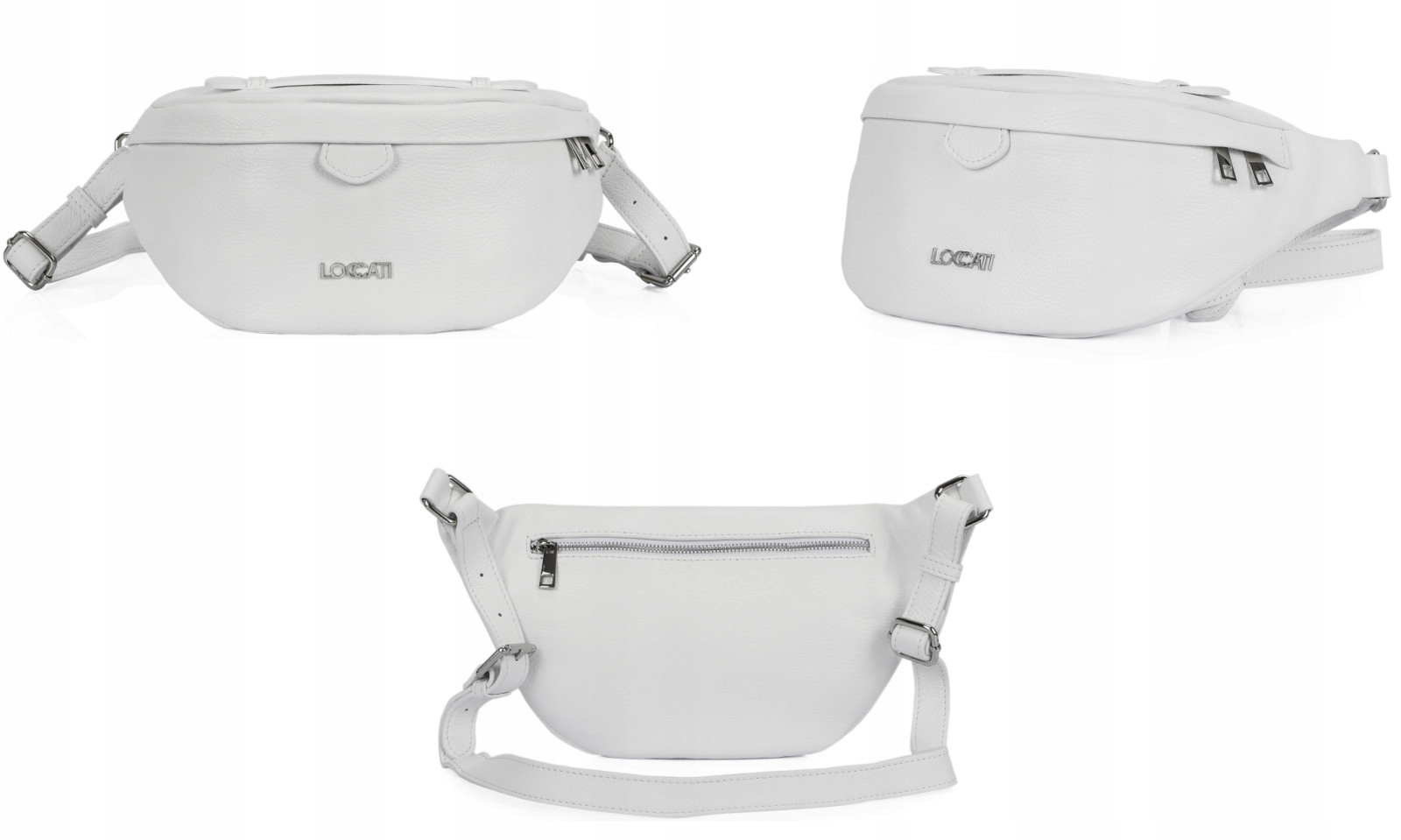 

Biała damska torebka nerka przez ramię na lato