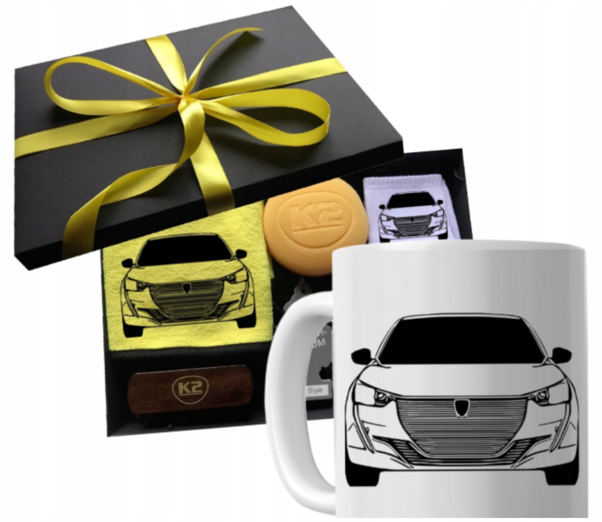 Sada dárek pro fanouška, hrnek pro kluka otce, pro řidiče auta Peugeot