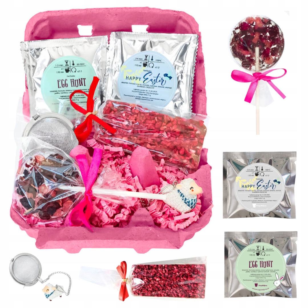 Dárek K Velikonoce Zajíčka Box Set Čaj Čokoláda Spařovací Jednotka Lízátko