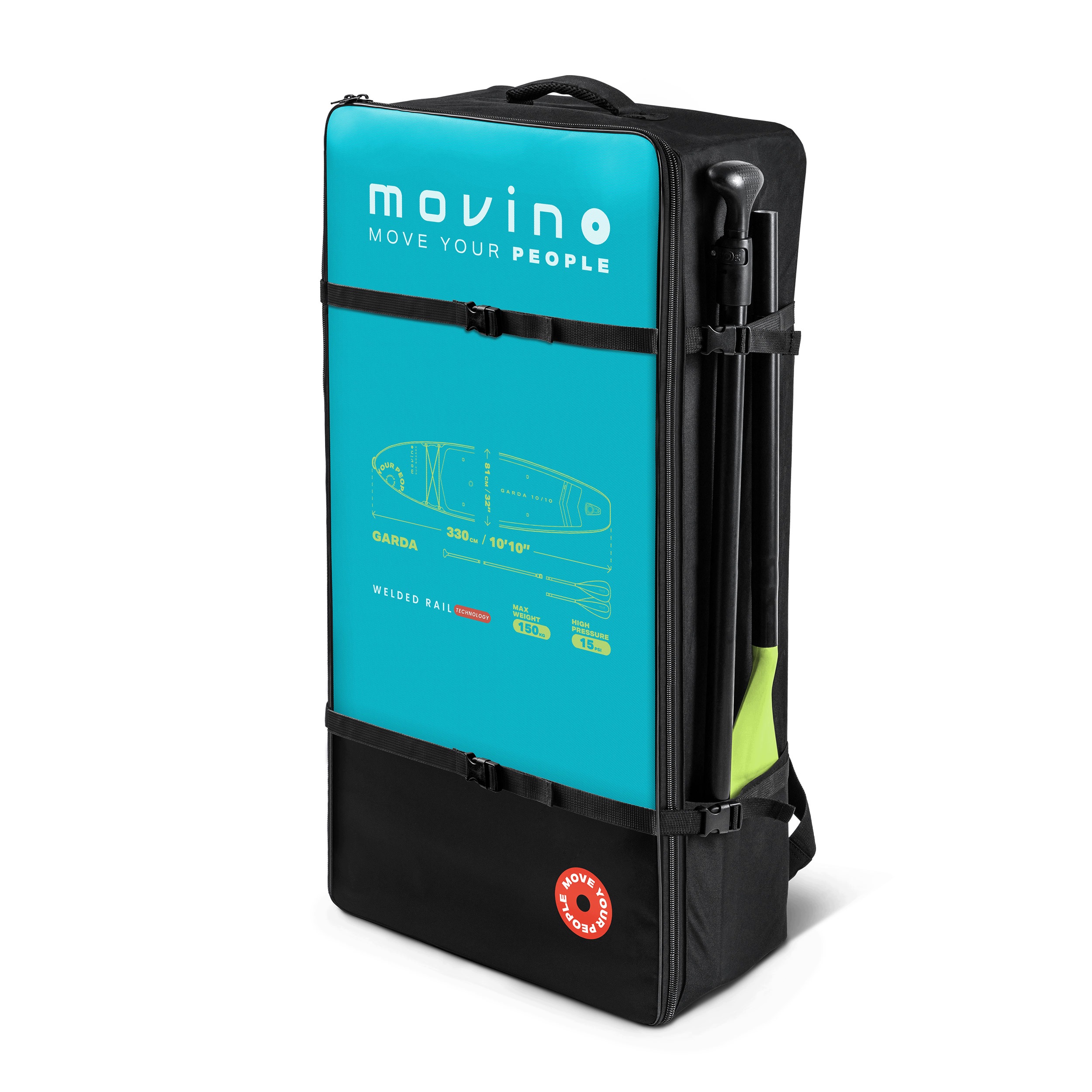 Plecak Movino Torba Pokrowiec na deskę Sup Garda (turquoise-lime)
