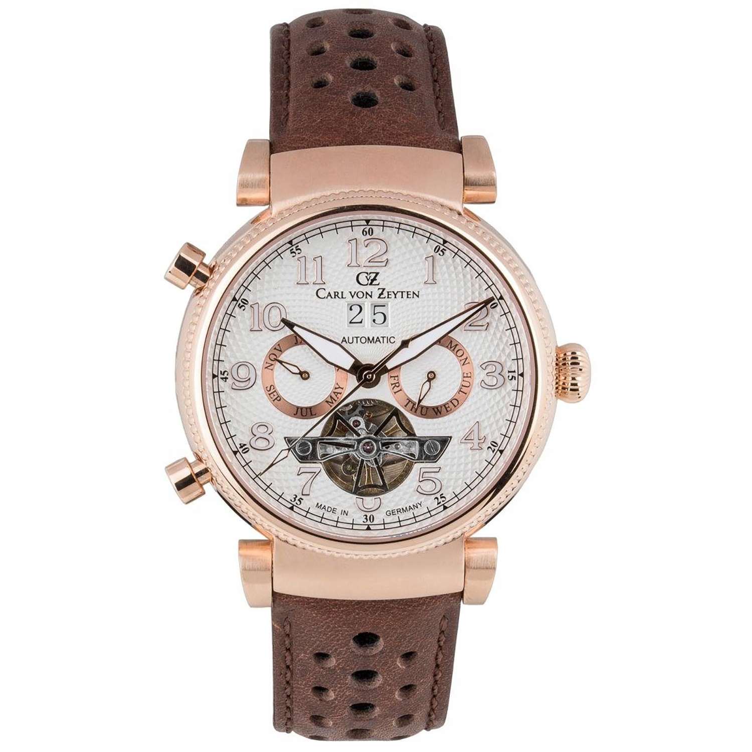 Zegarek Męski Carl von Zeyten CVZ0075RWHS brązowy