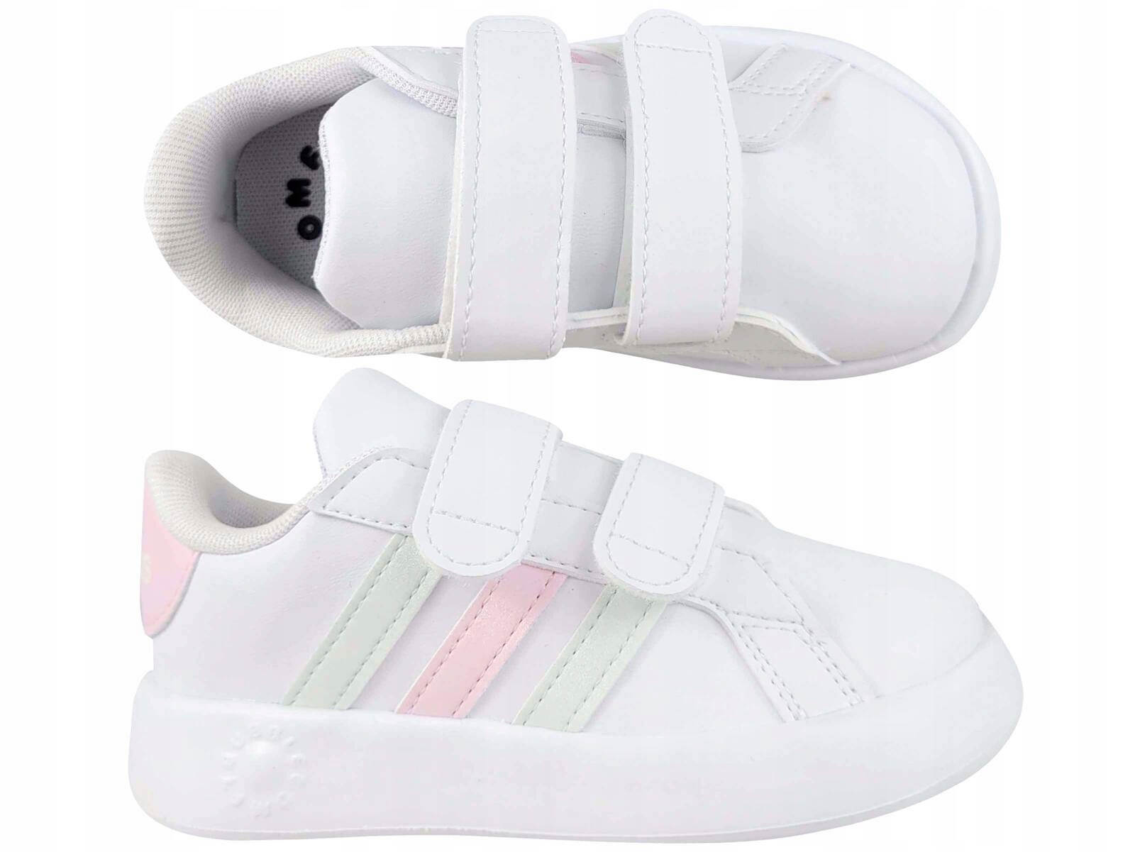 Adidas Grand Court 2.0 Cf IH4884 Buty Dziecięce Trampki Na Rzepy Białe