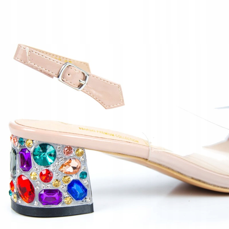 LaRoni X1103 TRANSPARENTNE SKÓRA RÓŻOWE PUDROWE 38 Rozmiar 38