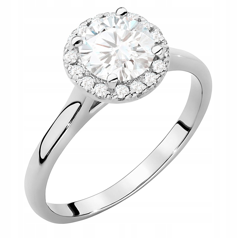 Złoty Pierścionek 585 Koło z Brylantami 1,14ct