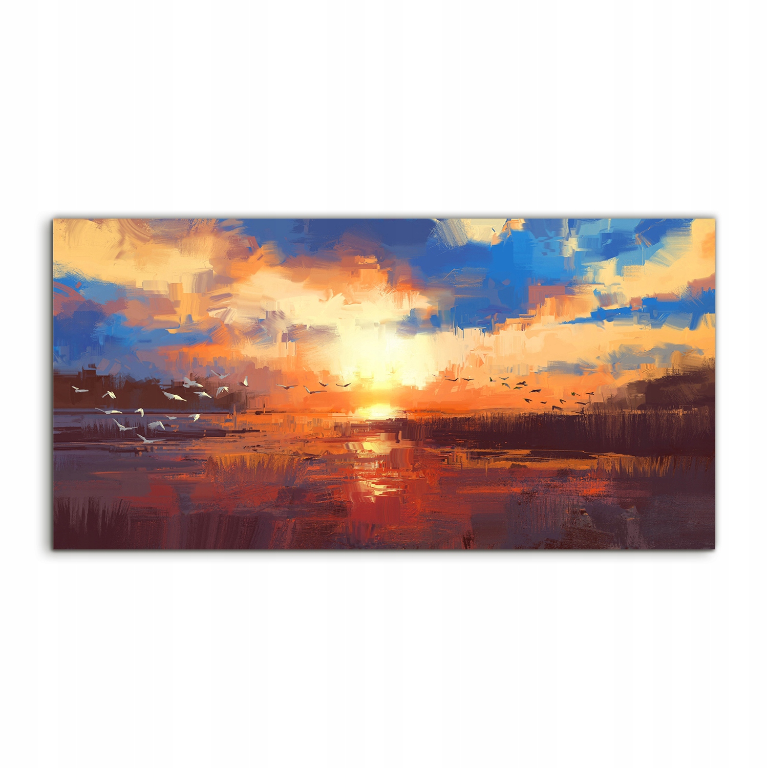 Fotoobraz 120x60 s grafikou Jazero Západ slnka