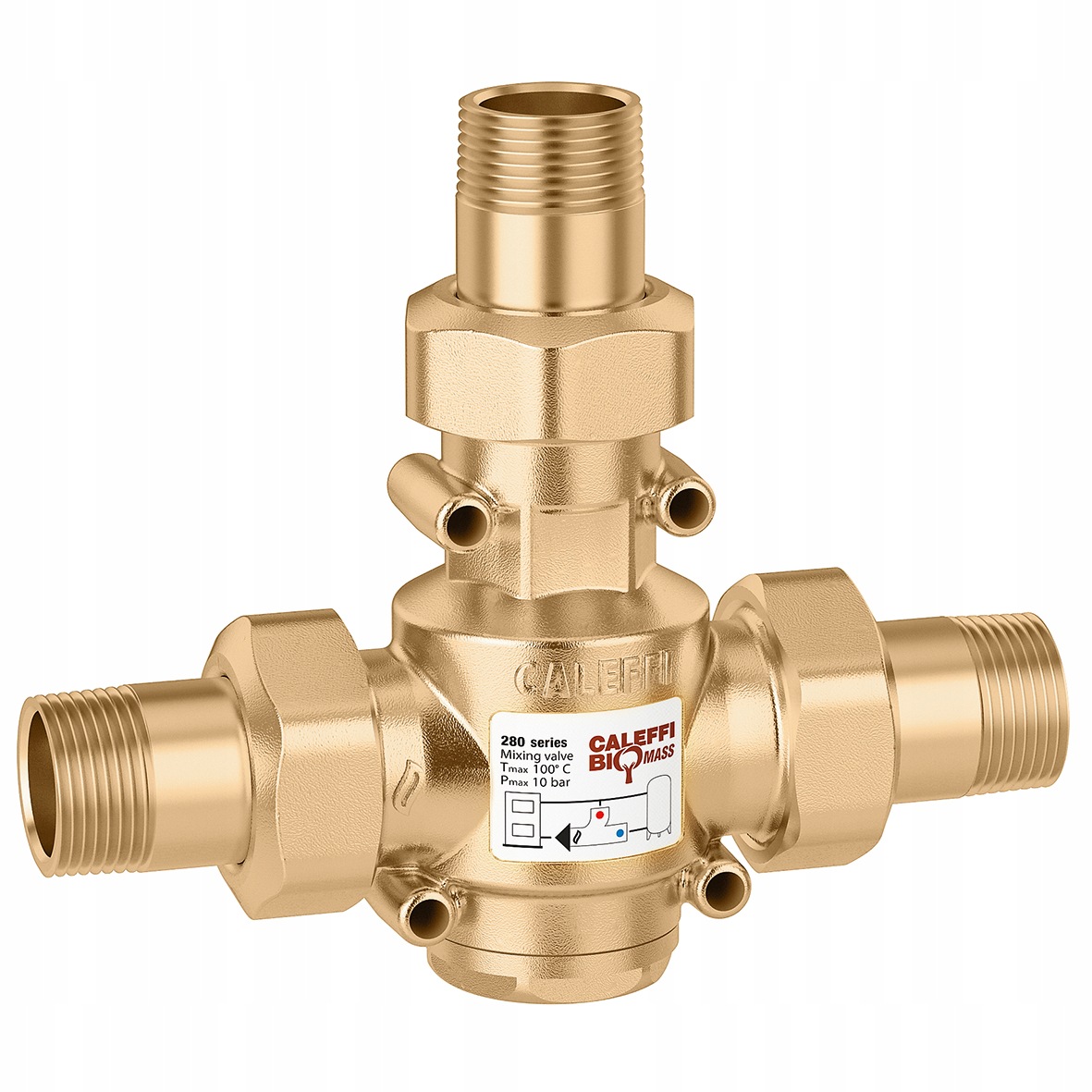 Termostatyczny zawór antykondensacyjny Caleffi 280064 Dn 25 1" Gz 45°