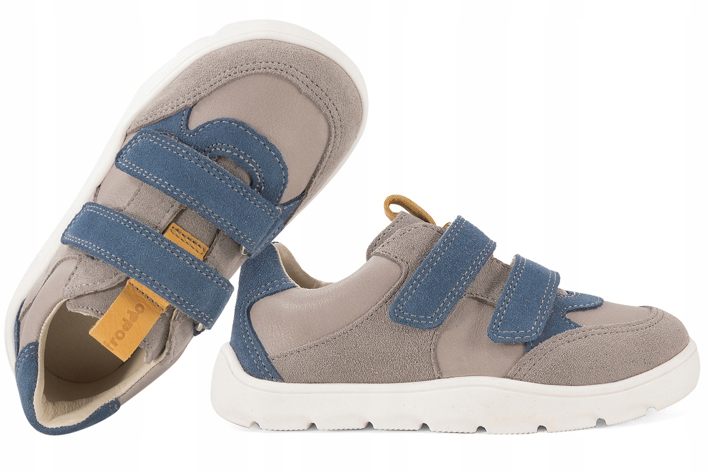 Froddo G3130264-3 Barefoot Półbuty Dziecięce Sportowe Skóra Rzepy Szary 22