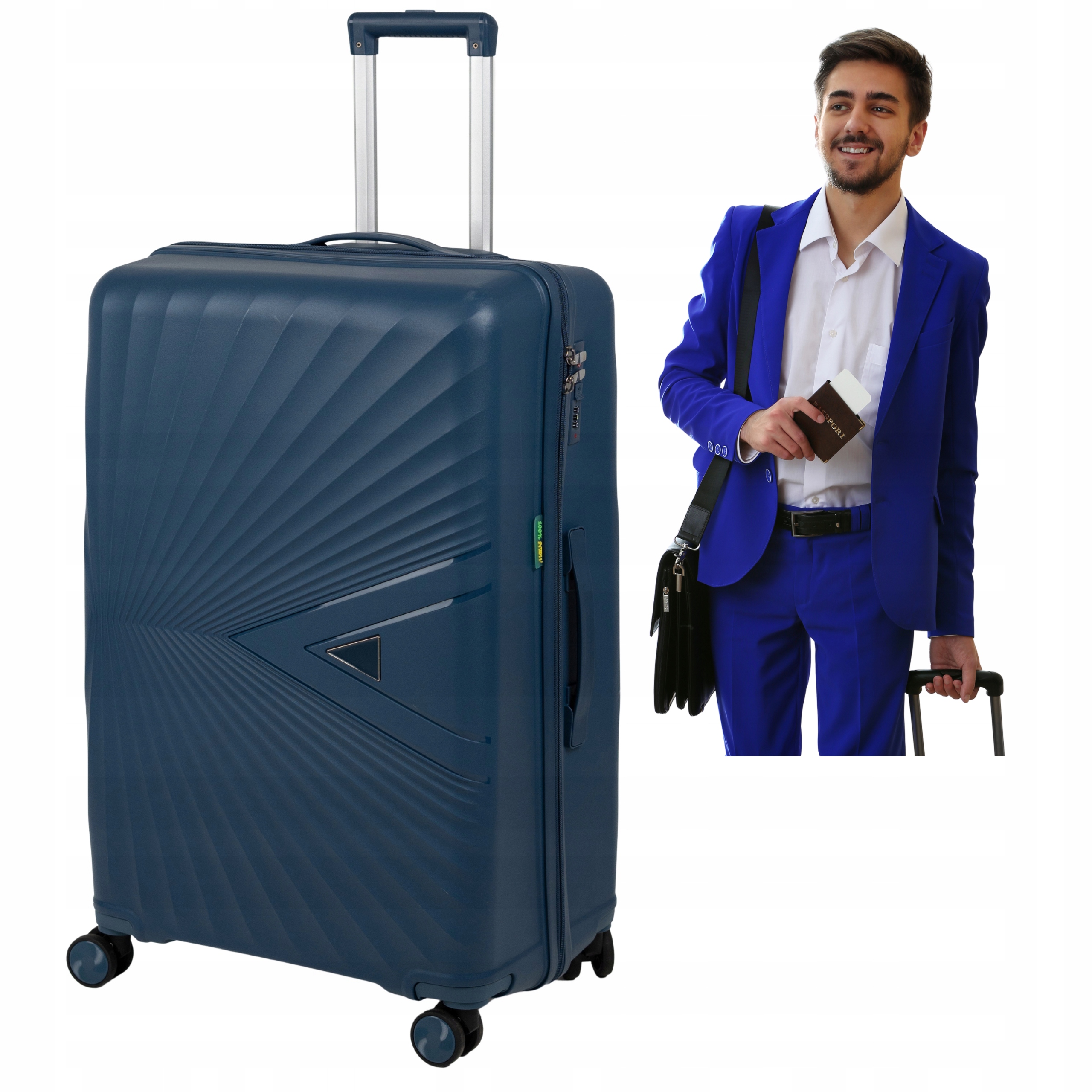 Podkladová Taška Velká Pánská Tmavě Modrá Tvrdá Z Pp 4 Kolečka 73x50x32cm