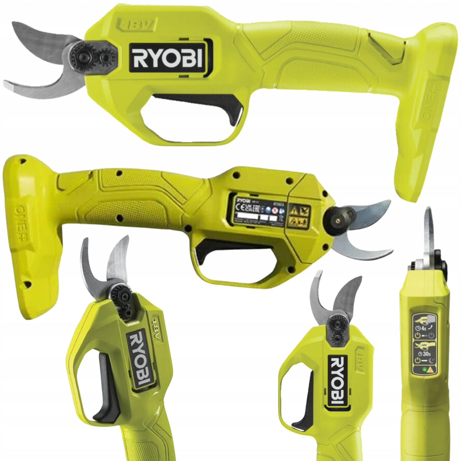 Sekator Nożyce Do Gałęzi Akumulatorowy Ręczny Nożycowy 18V Ryobi RY18SCA-