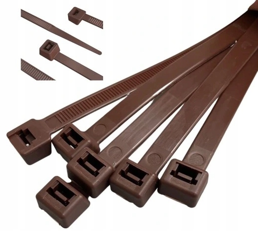 100 Szt. Brązowe Opaski Zaciskowe Trytytki Opaski Kablowe Trytki Uv 2,5X250