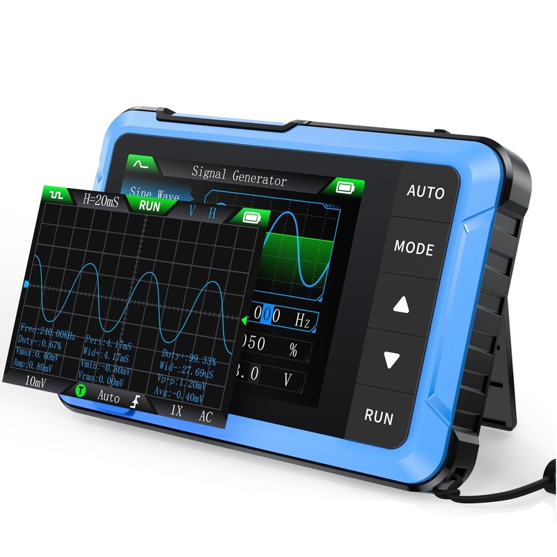 Fnirsi DSO510 digitální kapesní osciloskop a generátor signálu, 10 MHz