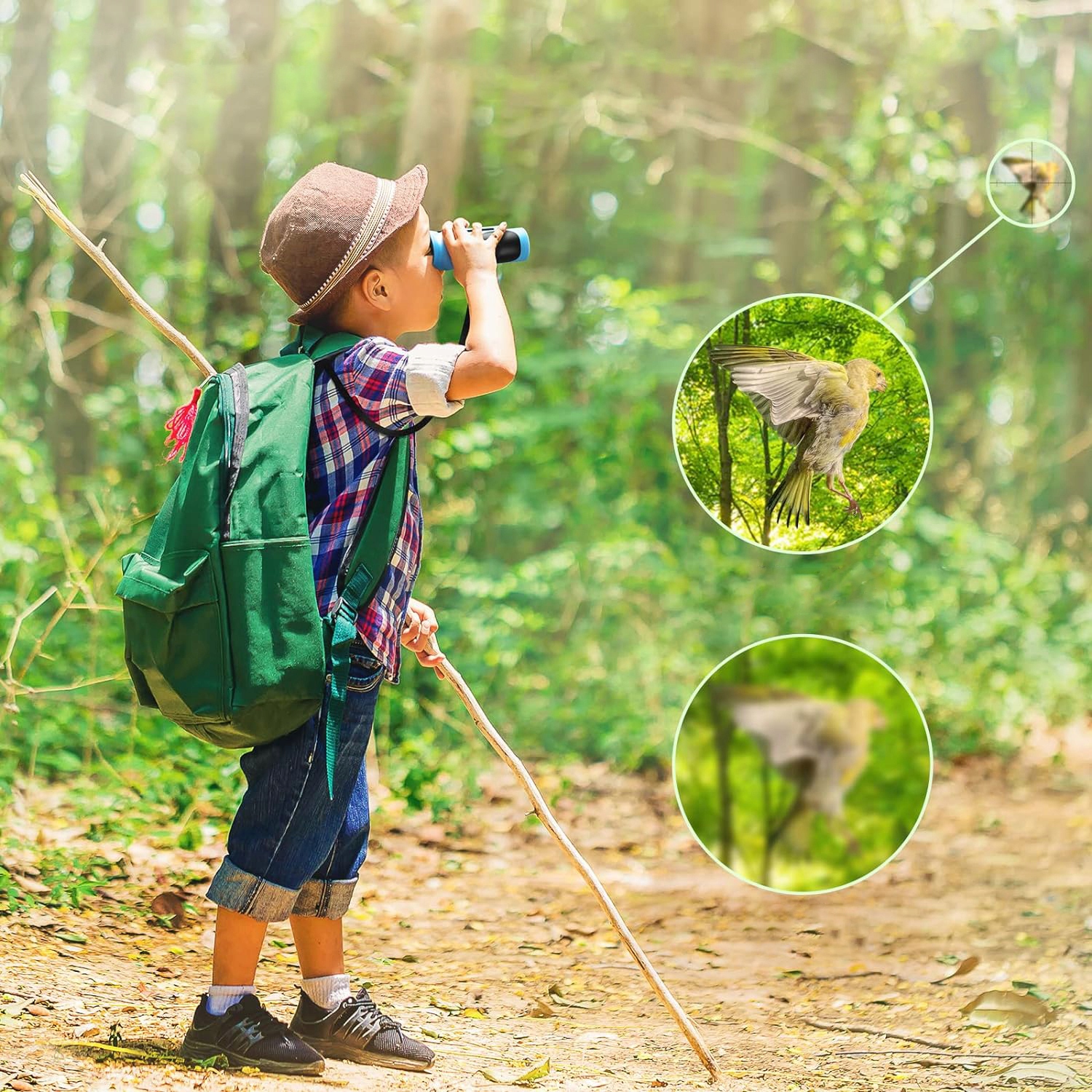 LORNETKA OPTYKA 8X21 DLA DZIECI WODOODPORNA NA WAKACJE NA PLAŻĘ NIEBIESKI Model 8×21 Binoculars For Kids blue