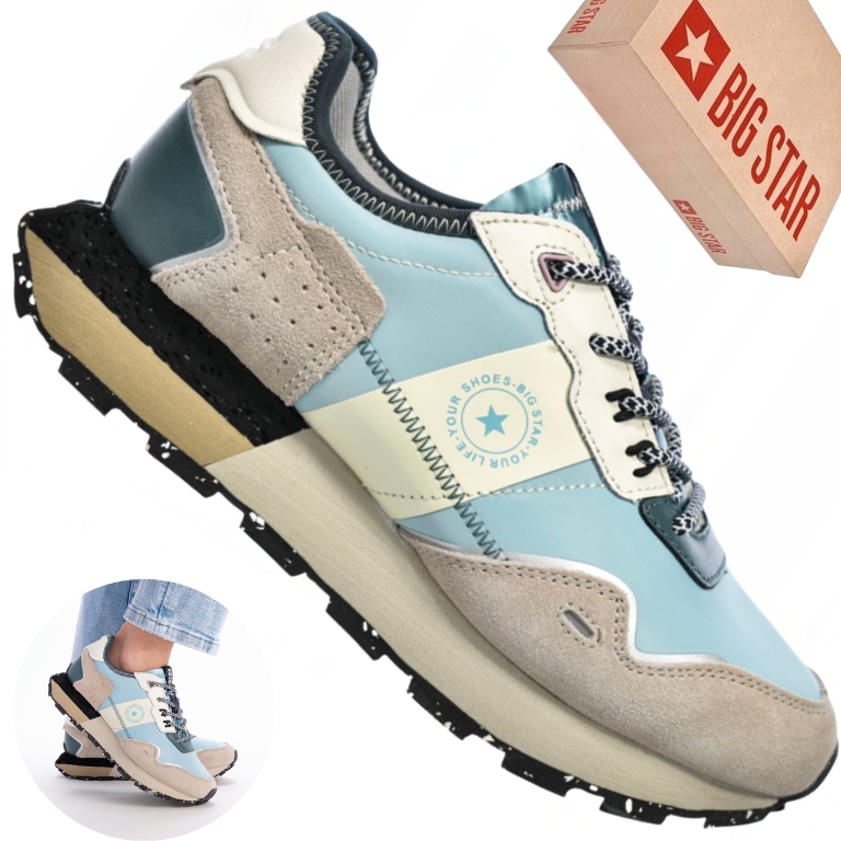 Dámské boty Big Star RR274245 modro-šedé semišové sportovní tenisky