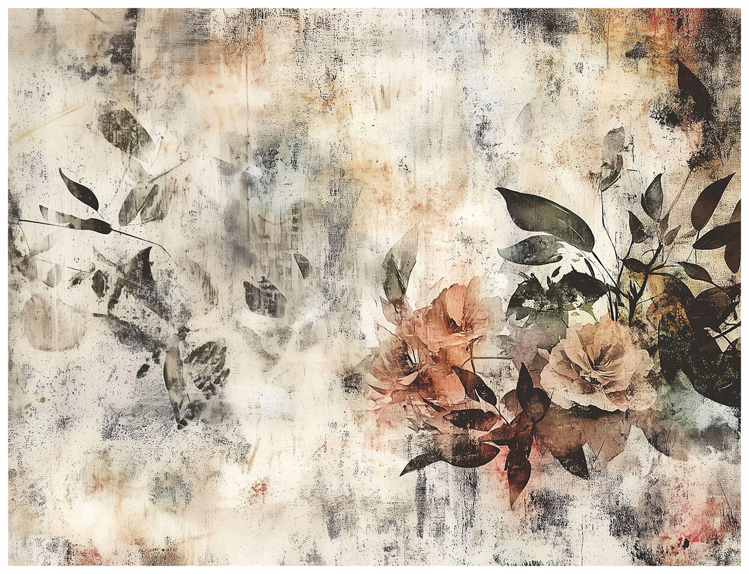 Fototapeta Květiny Vintage Beton Béžová Do Ložnice Obývacího Pokoje Tapeta 400x280