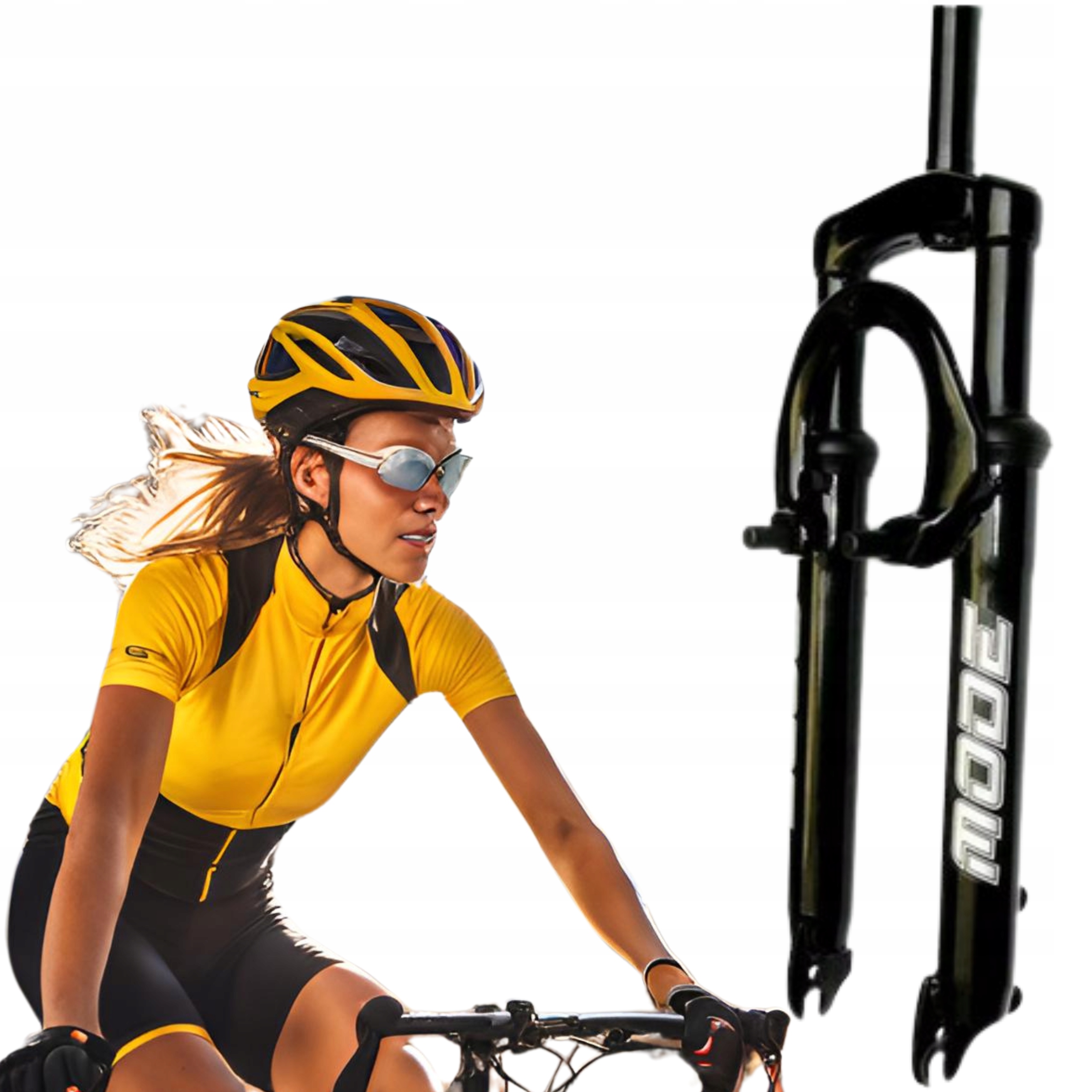 Widelec amortyzowany 26'' MD-718Ka czarny 50mm, tarczowy/V-brake, Ahead