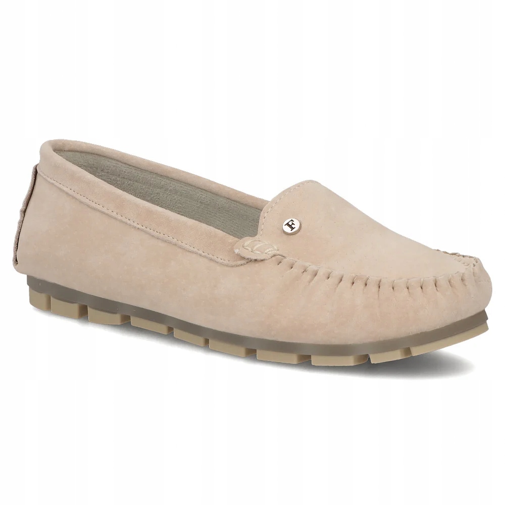 Filippo DP2037/26 Be Kožené boty mokasíny pohodlné semišové polobotky vel.