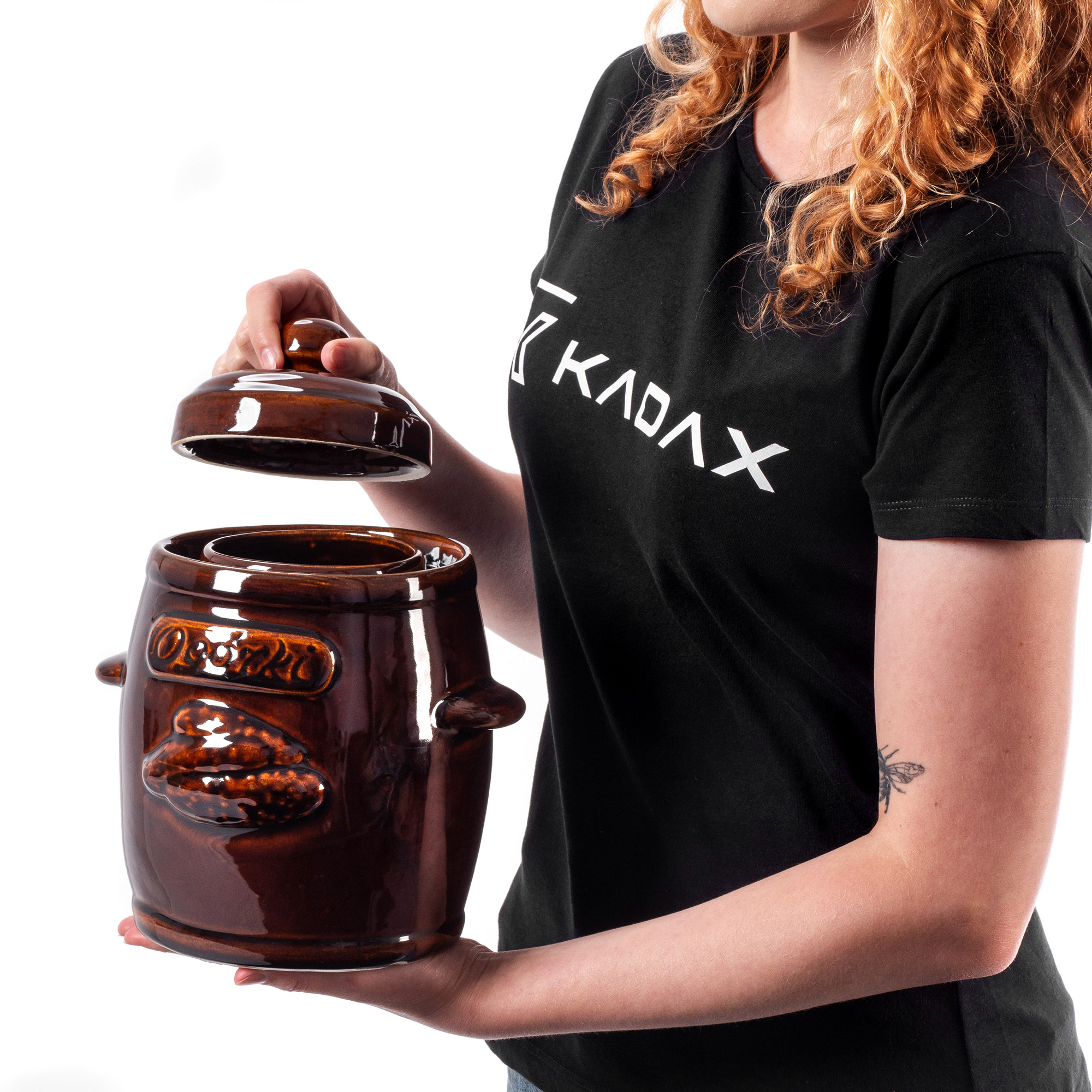 BECZKA DO KISZENIA KAPUSTY OGÓRKÓW GARNEK KAMIONKOWY POKRYWKA 5L Marka Kadax