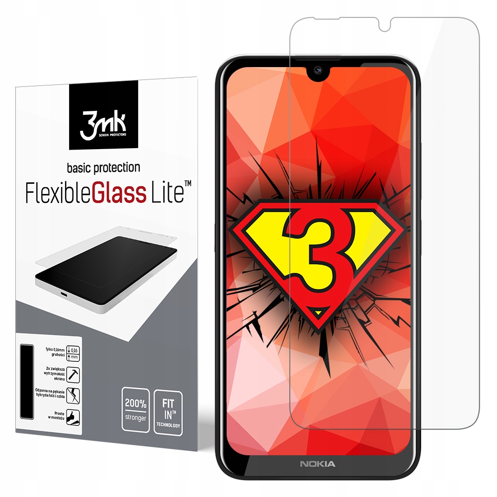 

Nokia 2.2 Niepękające szkło hybrydowe 3mk Fg Lite