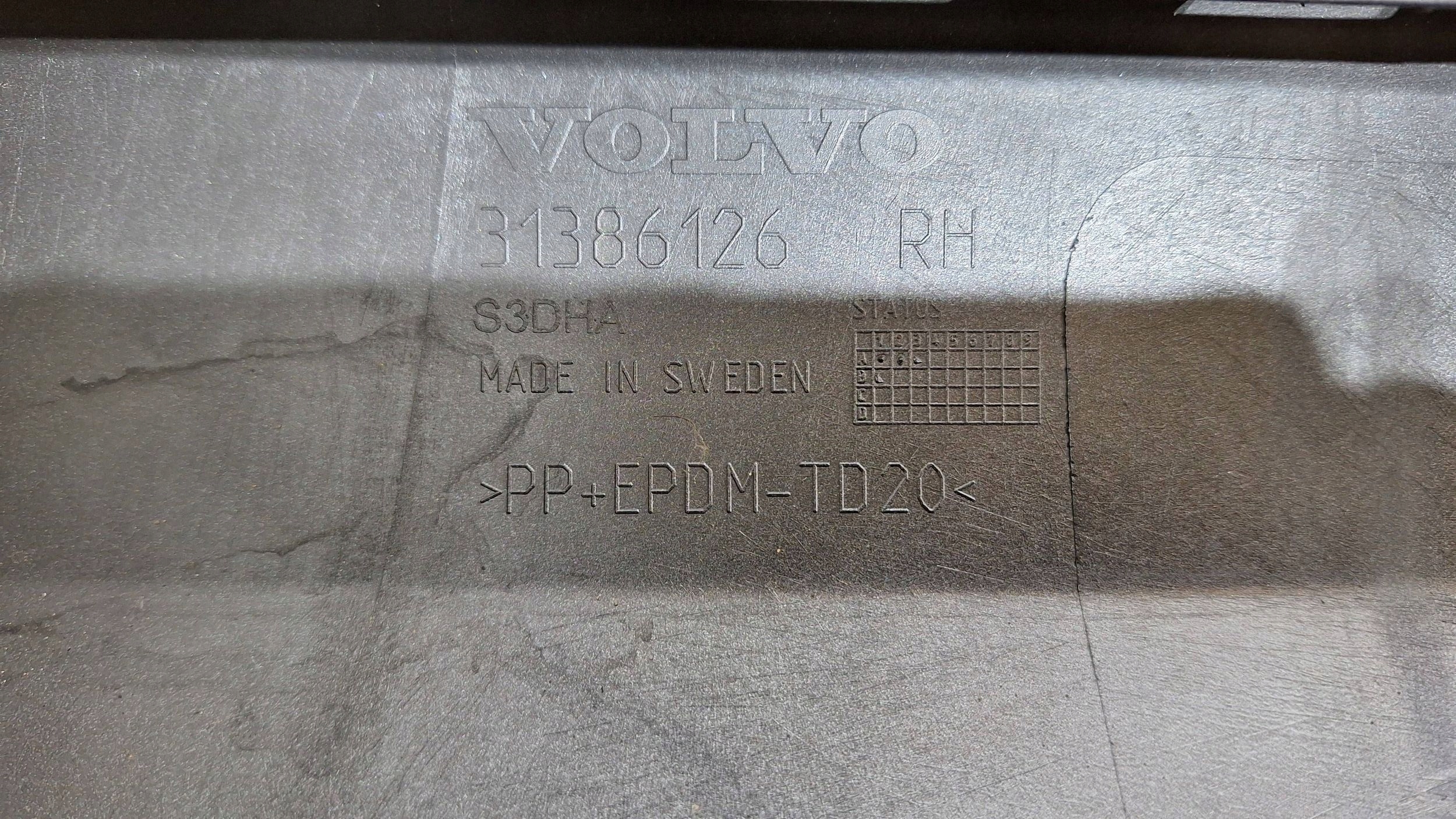 cap threshold moulding threshold right VOLVO V90 S90 16- 31386126