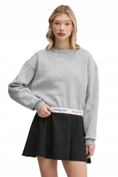 Tommy Jeans Šedá Mikina Z Bavlny S Bílým Lemováním A Logem S X_g