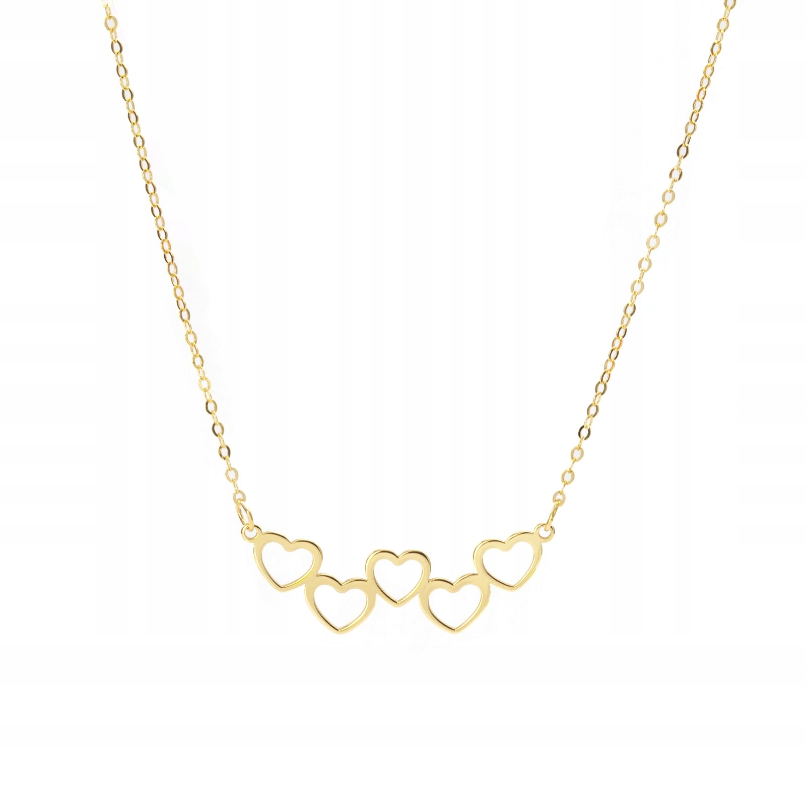 Zlatý náhrdelník 585 Five Hearts