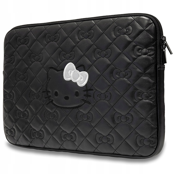 Hello Kitty Zip Pu Quilted Bows Sleeve Pouzdro na notebook 13 14 černé