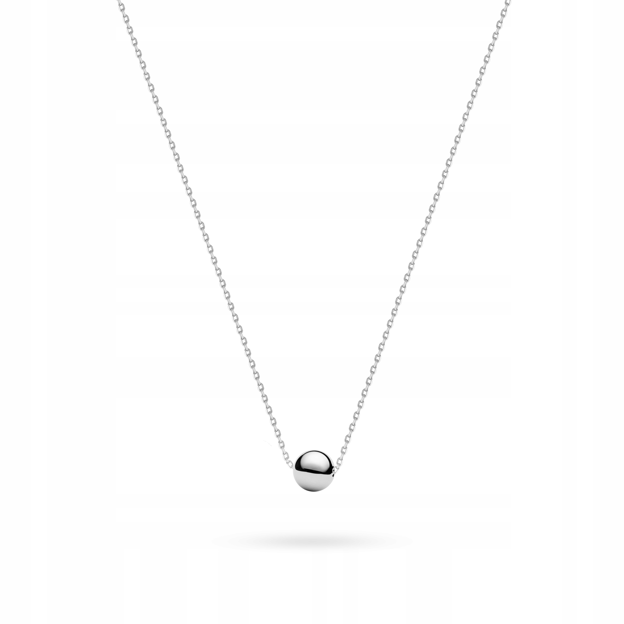 Srebrny Naszyjnik Łańcuszek Damski pr. 925 Kulka Koło