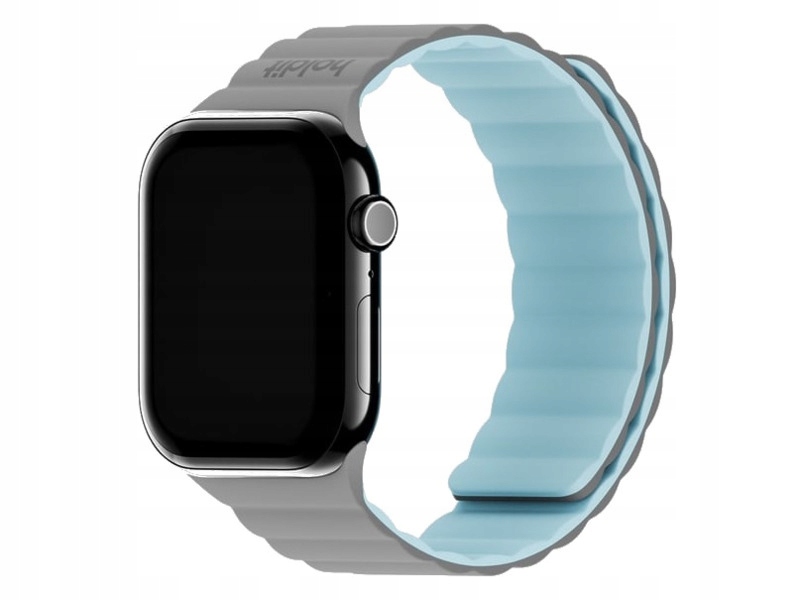 Pasek Holdit Silicone do Apple Watch 5/6/7/8/9/10/SE/Ultra Szaro-niebieski