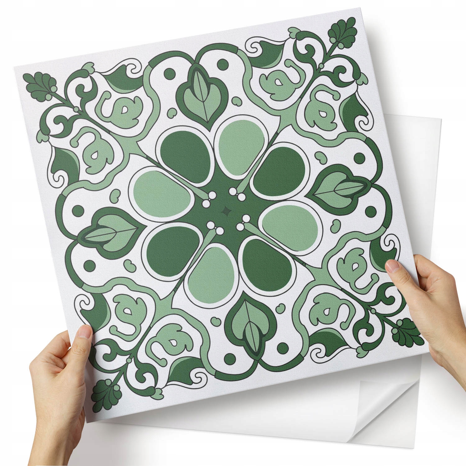 Sada vinylových podlahových panelů Listnatý floristický vzor 4x50x50 cm
