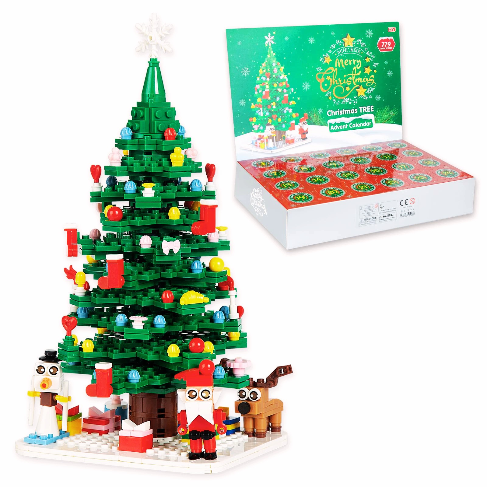 Adventní Kalendář Kostky Vánoční Stromek 779 Ks 24 Okének Pro Skládání