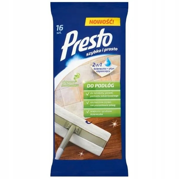

Presto Ściereczki nawilżane do podłóg, 16 sztuk