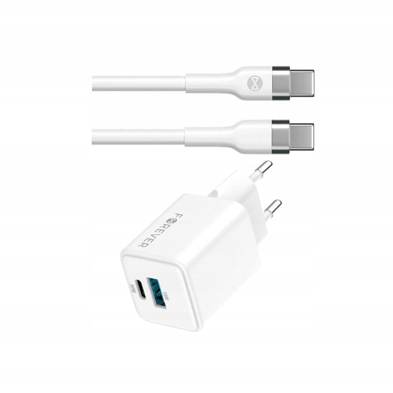 Szybka ładowarka GaN 30W Usb i Usb-c z kablem do Oppo Reno 12 pro 5G