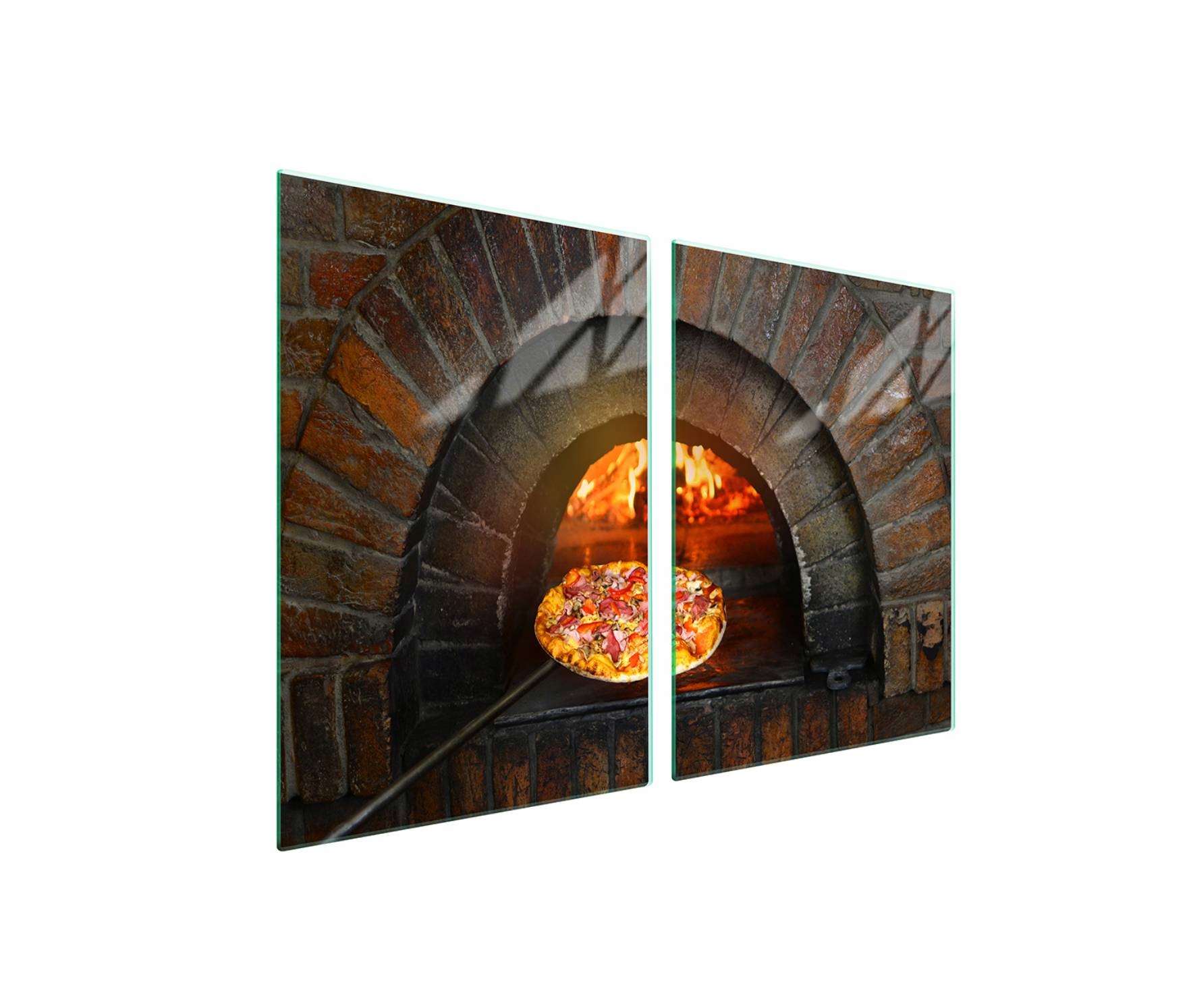 Skleněná ochranná deska na sporák 2x45x52 Pizza na zeď 7v1