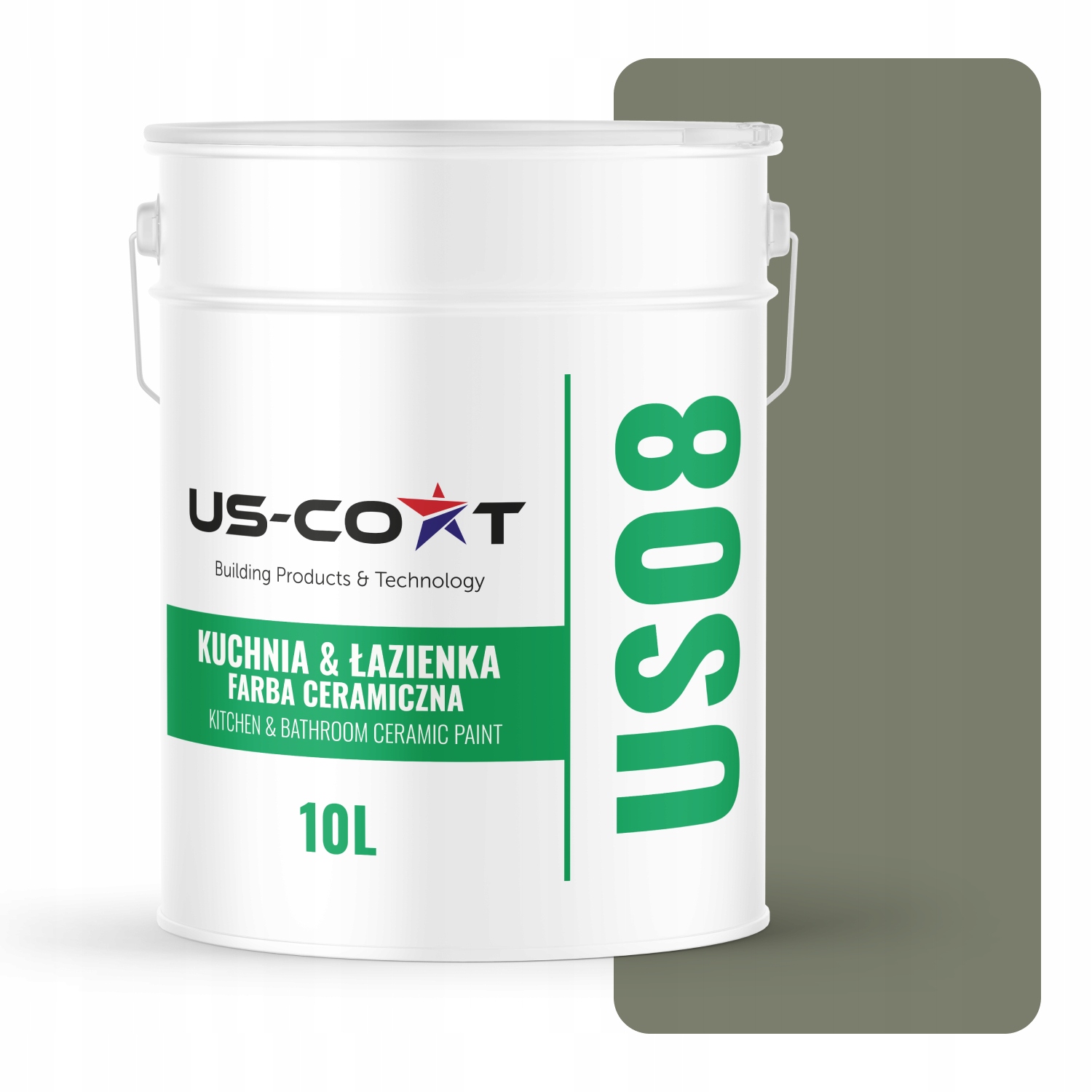 Keramická Farba Kuchyňa Kúpeľňa Farba Khaki Tmavá H1720 Mat 10 L Nástenná
