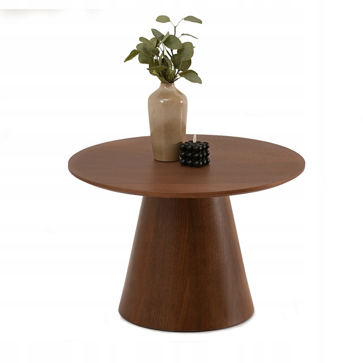 STOLIK PODRĘCZNY OKRĄGŁY RIVET ORZECH orzechowy, okrągły stolik boczny - HOLGER - take me HOME